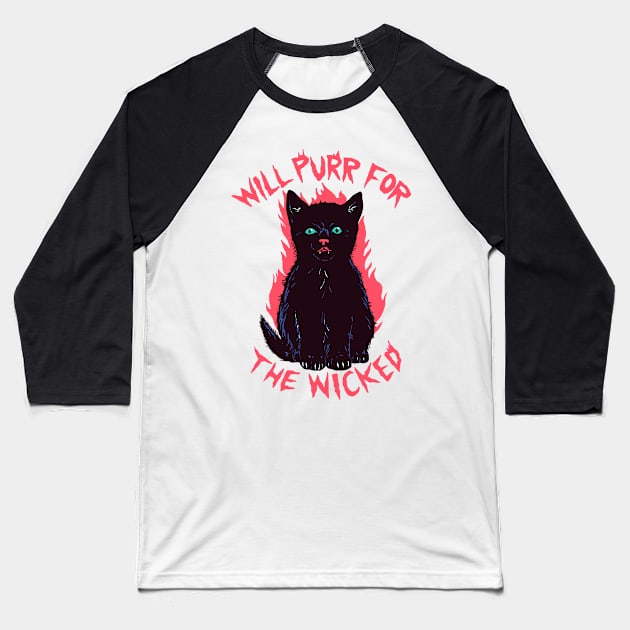 Wicked Kitten Baseball T-Shirt by Hillary White Rabbit